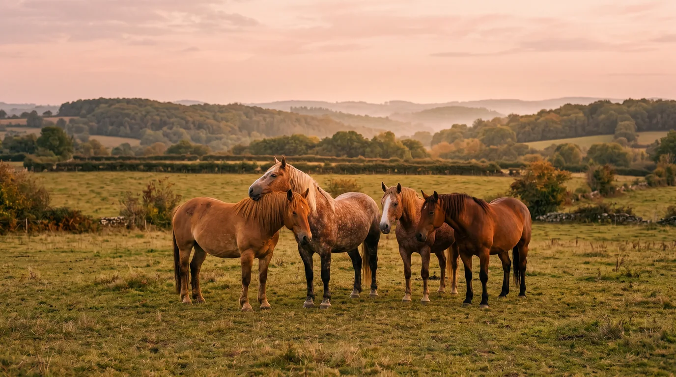 Les chevaux du Domaine de Gauchoux en liberté, Haute-Vienne